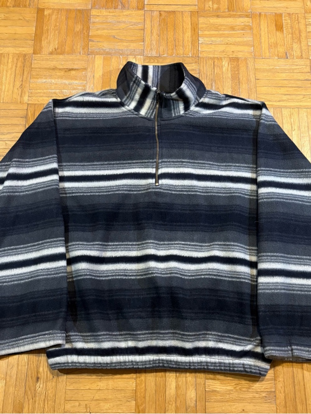 Vintage M.E. Sport Striped Quarter Zip Pullover